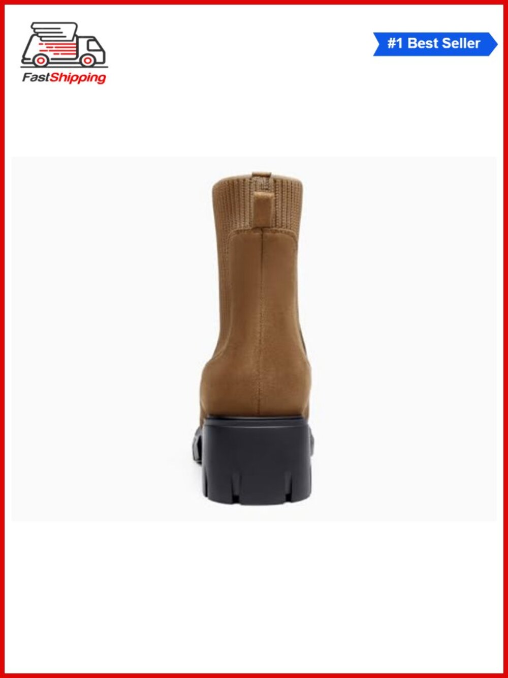 ✨ Ruanyu Platform Chunky Block Heel Chelsea Ankle Booties Lug Sole Combat - Picture 4 of 6